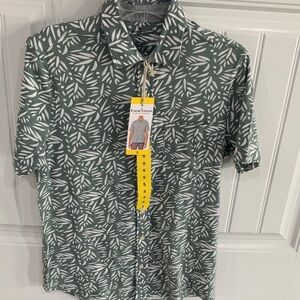 Tailor Vintage Green Leaf Print Men's Shirt